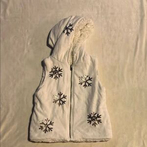 Source Unknown Cream and Silver Quilted Vest